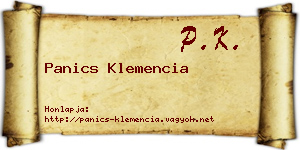 Panics Klemencia névjegykártya